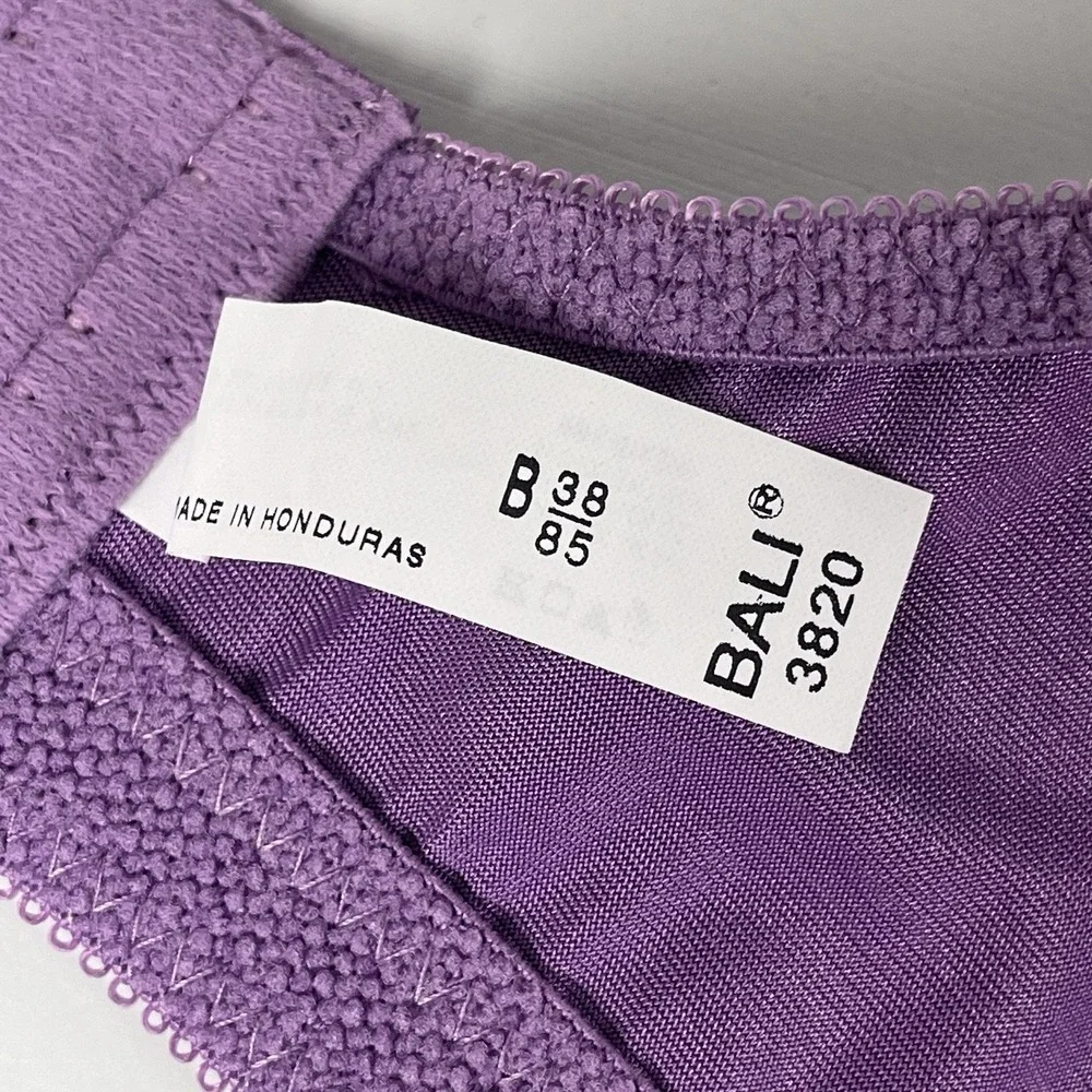 Bali Classic Support Cool Comfort Wirefree‎ Bra 3820 Rustic Berry 38B NWT Satin